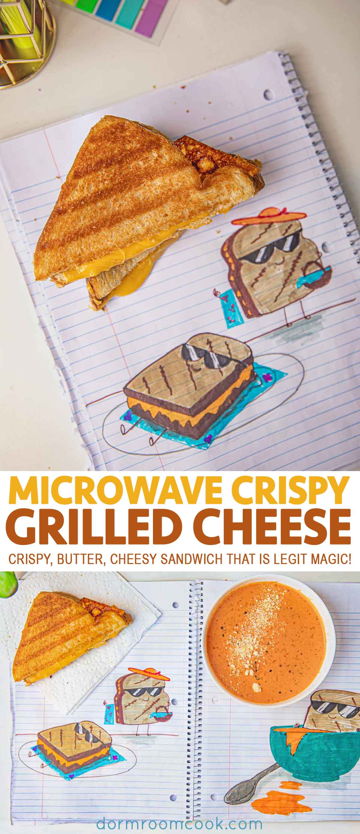 Microwave Crispy Grilled Cheese Sandwich