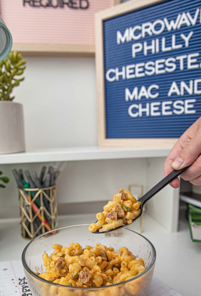Microwave Philly Cheesesteak Mac and Cheese Dorm Room Cook