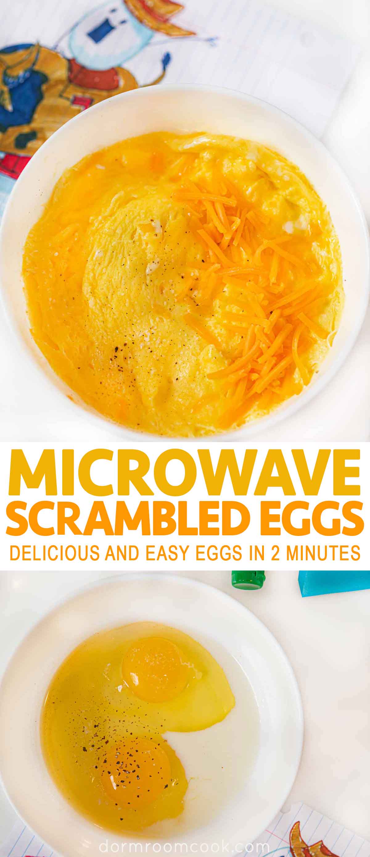 Microwave Scrambled Eggs collage