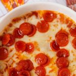 Pepperoni Pizza Dip in microwave-safe bowl