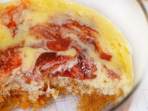 Microwave Strawberry Cheesecake