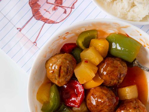 Sweet and Sour Beef Meatballs made in Microwave