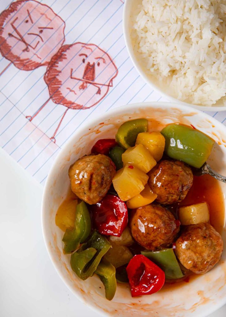 Sweet and Sour Beef Meatballs made in Microwave