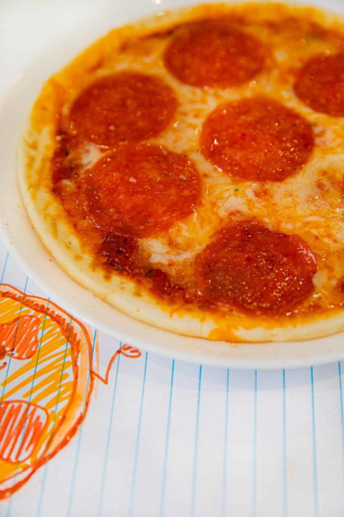 Pita Pepperoni Pizza made in a microwave