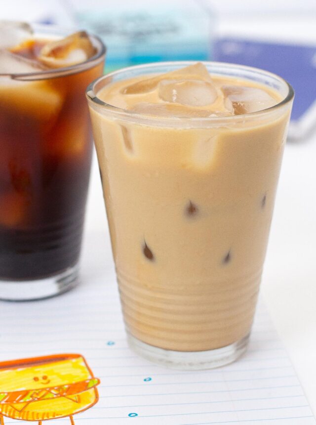Cold Brew Coffee iced and mixed with creamer in cups