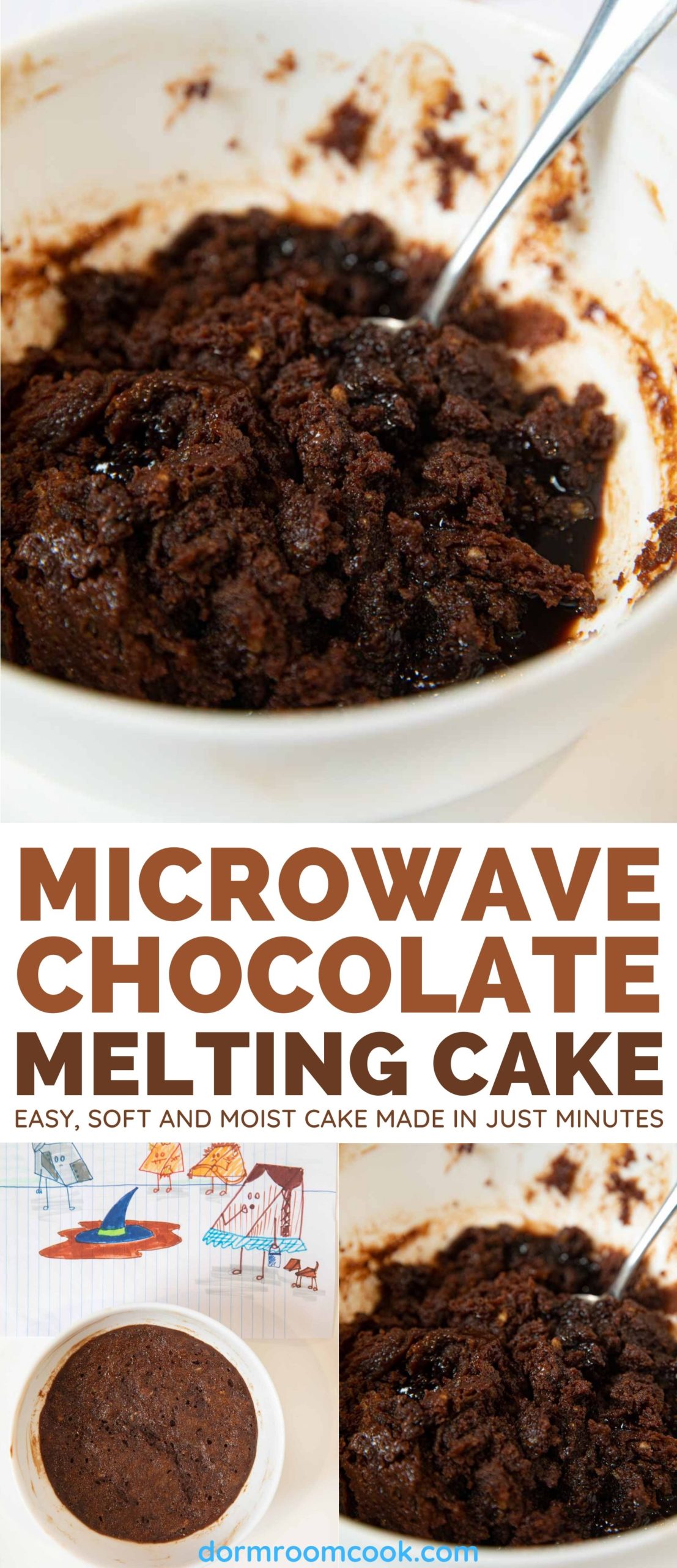 Microwave Melting Chocolate Cake collage