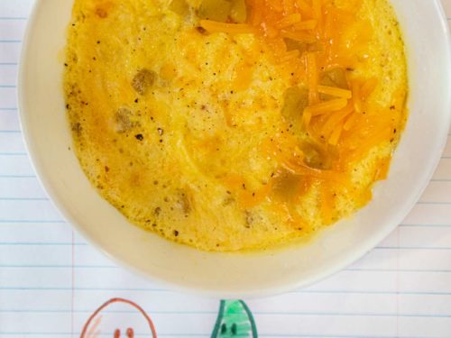 Microwave Green Chile Scrambled Eggs