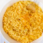 Microwave Ramen Mac and Cheese in bowl
