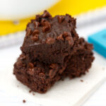 Microwave Chocolate Brownies cut into squares