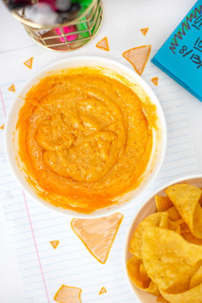 Microwave Nacho Cheese Sauce in bowl